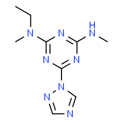 ChemSpider 2D Image | N-Ethyl-N,N'-dimethyl-6-(1H-1,2,4-triazol-1-yl)-1,3,5-triazine-2,4-diamine | C9H14N8