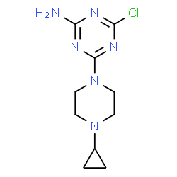 ChemSpider 2D Image | 4-Chloro-6-(4-cyclopropyl-1-piperazinyl)-1,3,5-triazin-2-amine | C10H15ClN6