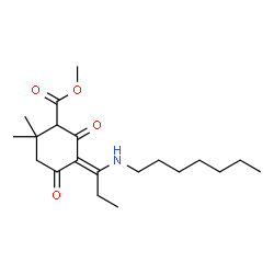 ChemSpider 2D Image | Methyl (5Z)-5-[1-(heptylamino)propylidene]-2,2-dimethyl-4,6-dioxocyclohexanecarboxylate | C20H33NO4