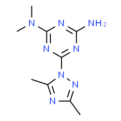 ChemSpider 2D Image | 6-(3,5-Dimethyl-1H-1,2,4-triazol-1-yl)-N,N-dimethyl-1,3,5-triazine-2,4-diamine | C9H14N8