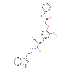 ChemSpider 2D Image | (2E)-3-[4-(2-Anilino-2-oxoethoxy)-3-methoxyphenyl]-2-cyano-N-[2-(1H-indol-3-yl)ethyl]acrylamide | C29H26N4O4