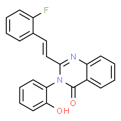 ChemSpider 2D Image | 2-[(E)-2-(2-Fluorophenyl)vinyl]-3-(2-hydroxyphenyl)-4(3H)-quinazolinone | C22H15FN2O2
