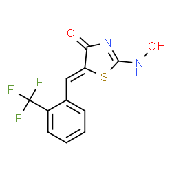 ChemSpider 2D Image | (5Z)-2-(Hydroxyamino)-5-[2-(trifluoromethyl)benzylidene]-1,3-thiazol-4(5H)-one | C11H7F3N2O2S
