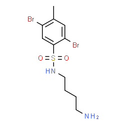 ChemSpider 2D Image | N-(4-Aminobutyl)-2,5-dibromo-4-methylbenzenesulfonamide | C11H16Br2N2O2S