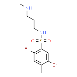 ChemSpider 2D Image | 2,5-Dibromo-4-methyl-N-[3-(methylamino)propyl]benzenesulfonamide | C11H16Br2N2O2S