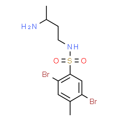 ChemSpider 2D Image | N-(3-Aminobutyl)-2,5-dibromo-4-methylbenzenesulfonamide | C11H16Br2N2O2S