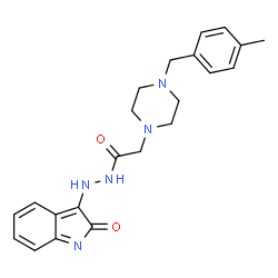 ChemSpider 2D Image | 2-[4-(4-Methylbenzyl)-1-piperazinyl]-N'-(2-oxo-2H-indol-3-yl)acetohydrazide | C22H25N5O2