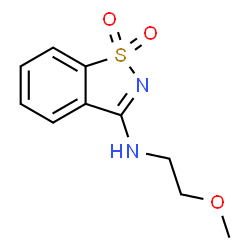 ChemSpider 2D Image | N-(2-Methoxyethyl)-1,2-benzothiazol-3-amine 1,1-dioxide | C10H12N2O3S