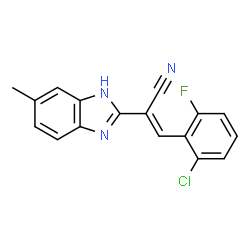 ChemSpider 2D Image | (2E)-3-(2-Chloro-6-fluorophenyl)-2-(6-methyl-1H-benzimidazol-2-yl)acrylonitrile | C17H11ClFN3