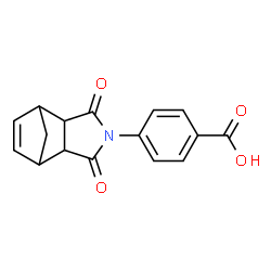 ChemSpider 2D Image | 4-(3,5-Dioxo-4-azatricyclo[5.2.1.0~2,6~]dec-8-en-4-yl)benzoic acid | C16H13NO4