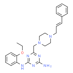 ChemSpider 2D Image | (E)-6-((4-cinnamylpiperazin-1-yl)methyl)-N2-(2-ethoxyphenyl)-1,3,5-triazine-2,4-diamine | C25H31N7O