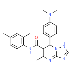 ChemSpider 2D Image | 7-[4-(Dimethylamino)phenyl]-N-(2,4-dimethylphenyl)-5-methyl-1,7-dihydro[1,2,4]triazolo[1,5-a]pyrimidine-6-carboxamide | C23H26N6O