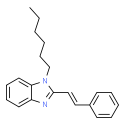 ChemSpider 2D Image | 1-Hexyl-2-[(E)-2-phenylvinyl]-1H-benzimidazole | C21H24N2