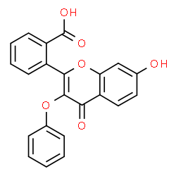 ChemSpider 2D Image | 2-(7-Hydroxy-4-oxo-3-phenoxy-4H-chromen-2-yl)benzoic acid | C22H14O6