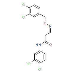 ChemSpider 2D Image | (3Z)-3-{[(3,4-Dichlorobenzyl)oxy]imino}-N-(3,4-dichlorophenyl)propanamide | C16H12Cl4N2O2