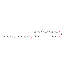 ChemSpider 2D Image | 4-[(2E)-3-(1,3-Benzodioxol-5-yl)-2-propenoyl]phenyl decanoate | C26H30O5