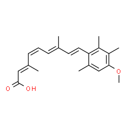 ChemSpider 2D Image | (2E,4Z,6E,8E)-9-(4-Methoxy-2,3,6-trimethylphenyl)-3,7-dimethyl-2,4,6,8-nonatetraenoic acid | C21H26O3