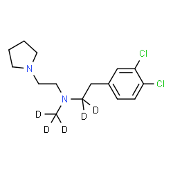 ChemSpider 2D Image | 2-(3,4-Dichlorophenyl)-N-(~2~H_3_)methyl-N-[2-(1-pyrrolidinyl)ethyl](1,1-~2~H_2_)ethanamine | C15H17D5Cl2N2