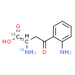 ChemSpider 2D Image | 2-(~15~N)Amino-4-(2-aminophenyl)-4-oxo(1,2-~13~C_2_)butanoic acid | C813C2H12N15NO3