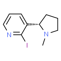 ChemSpider 2D Image | 2-Iodo-3-[(2S)-1-methyl-2-pyrrolidinyl]pyridine | C10H13IN2