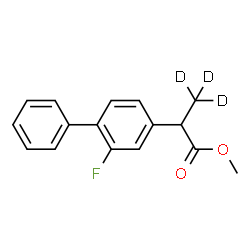ChemSpider 2D Image | Methyl 2-(2-fluoro-4-biphenylyl)(3,3,3-~2~H_3_)propanoate | C16H12D3FO2
