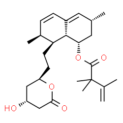 ChemSpider 2D Image | (1S,3R,7S,8S,8aR)-8-{2-[(2R,4R)-4-Hydroxy-6-oxotetrahydro-2H-pyran-2-yl]ethyl}-3,7-dimethyl-1,2,3,7,8,8a-hexahydro-1-naphthalenyl 2,2,3-trimethyl-3-butenoate | C26H38O5