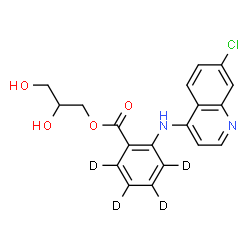 ChemSpider 2D Image | 2,3-Dihydroxypropyl 2-[(7-chloro-4-quinolinyl)amino](~2~H_4_)benzoate | C19H13D4ClN2O4