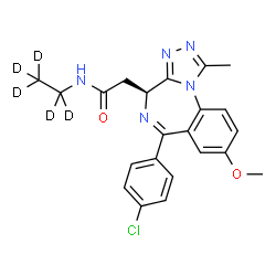 ChemSpider 2D Image | 2-[(4S)-6-(4-Chlorophenyl)-8-methoxy-1-methyl-4H-[1,2,4]triazolo[4,3-a][1,4]benzodiazepin-4-yl]-N-(~2~H_5_)ethylacetamide | C22H17D5ClN5O2