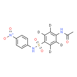 ChemSpider 2D Image | N-{4-[(4-Nitrophenyl)sulfamoyl](~2~H_4_)phenyl}acetamide | C14H9D4N3O5S