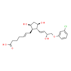ChemSpider 2D Image | (5E)-7-{(1R,2R,3R,5S)-2-[(1E,3R)-4-(3-Chlorophenoxy)-3-hydroxy-1-buten-1-yl]-3,5-dihydroxycyclopentyl}-5-heptenoic acid | C22H29ClO6