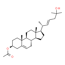 ChemSpider 2D Image | (3beta,22E)-25-Hydroxycholesta-5,22-dien-3-yl acetate | C29H46O3