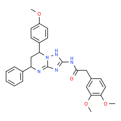 ChemSpider 2D Image | 2-(3,4-Dimethoxyphenyl)-N-[7-(4-methoxyphenyl)-5-phenyl-1,5,6,7-tetrahydro[1,2,4]triazolo[1,5-a]pyrimidin-2-yl]acetamide | C28H29N5O4