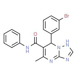 ChemSpider 2D Image | 7-(3-Bromophenyl)-5-methyl-N-phenyl-1,7-dihydro[1,2,4]triazolo[1,5-a]pyrimidine-6-carboxamide | C19H16BrN5O