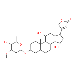 ChemSpider 2D Image | 3-[(2,6-Dideoxy-3-O-methylhexopyranosyl)oxy]-11,14-dihydroxycard-20(22)-enolide  | C30H46O8
