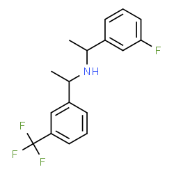 ChemSpider 2D Image | 1-(3-Fluorophenyl)-N-{1-[3-(trifluoromethyl)phenyl]ethyl}ethanamine | C17H17F4N