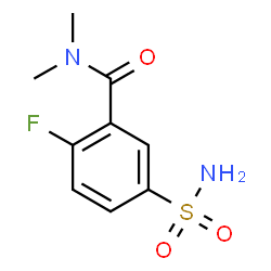 ChemSpider 2D Image | 2-Fluoro-N,N-dimethyl-5-sulfamoylbenzamide | C9H11FN2O3S