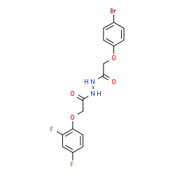ChemSpider 2D Image | 2-(4-Bromophenoxy)-N'-[(2,4-difluorophenoxy)acetyl]acetohydrazide | C16H13BrF2N2O4