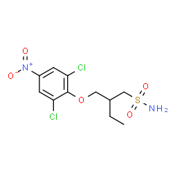 ChemSpider 2D Image | 2-[(2,6-Dichloro-4-nitrophenoxy)methyl]-1-butanesulfonamide | C11H14Cl2N2O5S