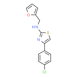 ChemSpider 2D Image | 4-(4-Chlorophenyl)-N-(2-furylmethyl)-1,3-thiazol-2-amine | C14H11ClN2OS