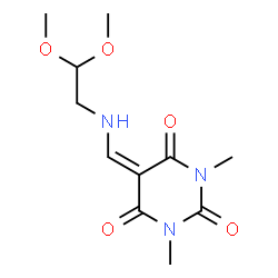 ChemSpider 2D Image | 5-{[(2,2-Dimethoxyethyl)amino]methylene}-1,3-dimethyl-2,4,6(1H,3H,5H)-pyrimidinetrione | C11H17N3O5