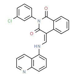 ChemSpider 2D Image | (4Z)-2-(3-Chlorophenyl)-4-[(5-quinolinylamino)methylene]-1,3(2H,4H)-isoquinolinedione | C25H16ClN3O2