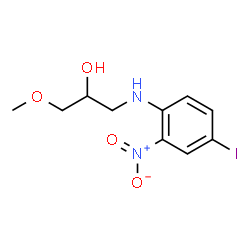 ChemSpider 2D Image | 1-[(4-Iodo-2-nitrophenyl)amino]-3-methoxy-2-propanol | C10H13IN2O4