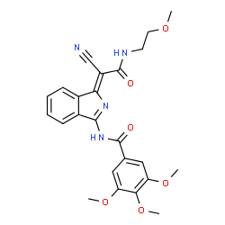 ChemSpider 2D Image | N-[(1Z)-1-{1-Cyano-2-[(2-methoxyethyl)amino]-2-oxoethylidene}-1H-isoindol-3-yl]-3,4,5-trimethoxybenzamide | C24H24N4O6