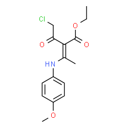 ChemSpider 2D Image | Ethyl (2E)-2-(chloroacetyl)-3-[(4-methoxyphenyl)amino]-2-butenoate | C15H18ClNO4