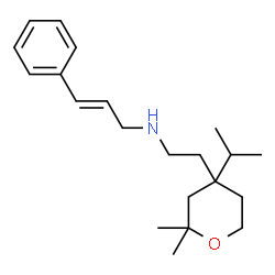 ChemSpider 2D Image | (2E)-N-[2-(4-Isopropyl-2,2-dimethyltetrahydro-2H-pyran-4-yl)ethyl]-3-phenyl-2-propen-1-amine | C21H33NO