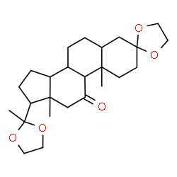 ChemSpider 2D Image | 10,13-Dimethyl-17-(2-methyl-1,3-dioxolan-2-yl)tetradecahydrospiro[cyclopenta[a]phenanthrene-3,2'-[1,3]dioxolan]-11(2H)-one | C25H38O5