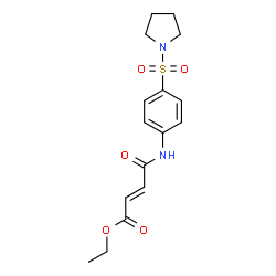 ChemSpider 2D Image | ETHYL (2E)-3-{[4-(PYRROLIDINE-1-SULFONYL)PHENYL]CARBAMOYL}PROP-2-ENOATE | C16H20N2O5S