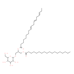 ChemSpider 2D Image | 1-(Hexopyranosyloxy)-3-(stearoyloxy)-2-propanyl (9E,12E,15E)-9,12,15-octadecatrienoate | C45H80O10