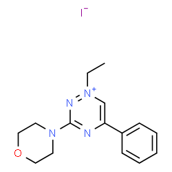 ChemSpider 2D Image | 1-Ethyl-3-(4-morpholinyl)-5-phenyl-1,2,4-triazin-1-ium iodide | C15H19IN4O
