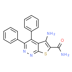 ChemSpider 2D Image | 5-Amino-3,4-diphenylthieno[2,3-c]pyridazine-6-carboxamide | C19H14N4OS